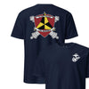 1st Battalion 12th Marines Back Print T-Shirt - NAVY