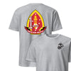 1st Battalion 2nd Marines Back Print T-Shirt - HEATHER GREY