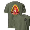 1st Battalion 2nd Marines Back Print T-Shirt - OD GREEN