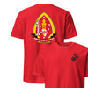 1st Battalion 2nd Marines Back Print T-Shirt - RED