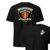 1st Battalion 3rd Marines Back Print T-Shirt - BLACK