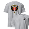 1st Battalion 3rd Marines Back Print T-Shirt - HEATHER GREY