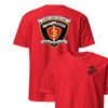 1st Battalion 3rd Marines Back Print T-Shirt - RED