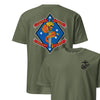 1st Battalion 4th Marines Back Print T-Shirt - OD GREEN