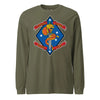 1st Battalion 4th Marines Long Sleeve T-Shirt - OD GREEN