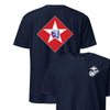 1st Battalion 6th Marines Back Print T-Shirt - NAVY