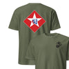1st Battalion 6th Marines Back Print T-Shirt - OD GREEN
