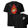 1st Battalion 8th Marines Back Print T-Shirt - BLACK