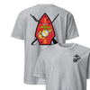 1st Battalion 8th Marines Back Print T-Shirt - HEATHER GREY