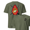 1st Battalion 8th Marines Back Print T-Shirt - OD GREEN