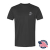 Black Left Chest Eagle, Globe, and Anchor Established Performance T-Shirt- Grey Logo - BLACK