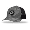 250th USMC Birthday Shield Patch Structured Trucker Hat - GREY CAMO/BLACK