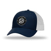 250th USMC Birthday Shield Patch Structured Trucker Hat - NAVY/WHITE