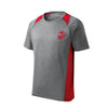 Two Tone Eagle Globe & Anchor Left Chest Performance T-Shirt - VINTAGE HEATHER/RED