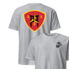 3rd Battalion 3rd Marines Back Print T-Shirt - HEATHER GREY