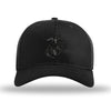 Blackout Eagle Globe & Anchor Structured USMC Hat - BLACK