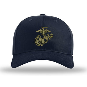 3D Eagle Globe & Anchor Structured USMC Hat - OD GREEN Logo