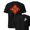 4th Assault Amphibian Battalion Back Print T-Shirt - BLACK