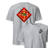 4th Assault Amphibian Battalion Back Print T-Shirt - HEATHER GREY