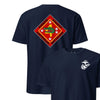 4th Assault Amphibian Battalion Back Print T-Shirt - NAVY