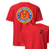 4th Combat Engineer Battalion Back Print T-Shirt - RED