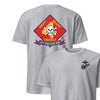 4th Recon Battalion Back Print T-Shirt - HEATHER GREY