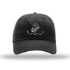 USMC FLAG SUBDUED UNSTRUCTURED HAT - BLACK