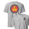 6th Engineer Support Battalion Back Print T-Shirt - HEATHER GREY