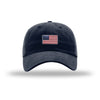 American Flag Flex Patch Unstructured Dad Hat - NAVY