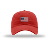 American Flag Flex Patch Unstructured Dad Hat - RED