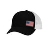 Offset American Flag Flex Patch Structured Trucker Hat - BLACK CAMO/BLACK