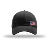 Offset American Flag Flex Patch Structured Hat - BLACK