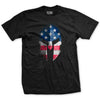 OTW American Flag Spartan T-Shirt - BLACK