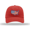 America Outline Unstructured Hat - RED