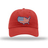 America Outline Unstructured Hat - RED