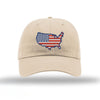 America Outline Unstructured Hat - STONE
