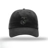 Blackout Eagle Globe & Anchor Unstructured USMC Hat- Black Hat w/ Black - BLACK
