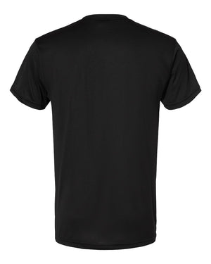 Black Left Chest Eagle, Globe, and Anchor Established Performance T-Shirt- Grey Logo