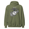 Classic Eagle Globe & Anchor Hoodie - OD GREEN
