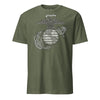Classic Eagle Globe & Anchor Vintage T-Shirt - OD GREEN