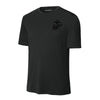 Eagle Globe & Anchor Black Left Chest Performance T-Shirt - BLACK