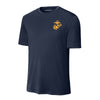 Eagle Globe & Anchor Gold Left Chest Performance T-Shirt - NAVY