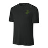 Eagle Globe & Anchor OD Green Left Chest Performance T-Shirt - BLACK