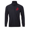 Eagle Globe & Anchor Red Performance Quarter Zip Pullover - BLACK