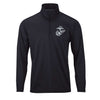 Eagle Globe & Anchor Silver Performance Quarter Zip Pullover - BLACK
