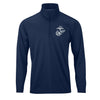 Eagle Globe & Anchor Silver Performance Quarter Zip Pullover - NAVY