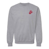 Eagle Globe and Anchor Crewneck Sweatshirt with Red Logo - Grey