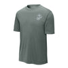 Eagle Globe & Anchor Silver Left Chest Performance T-Shirt - CONCRETE HEATHER