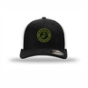 Flexfit Earned Never Given OD Green Patch Structured Trucker - BLACK/WHITE
