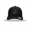 OD Green & Black EGA Flexfit PVC Patch Structured Trucker - BLACK/WHITE